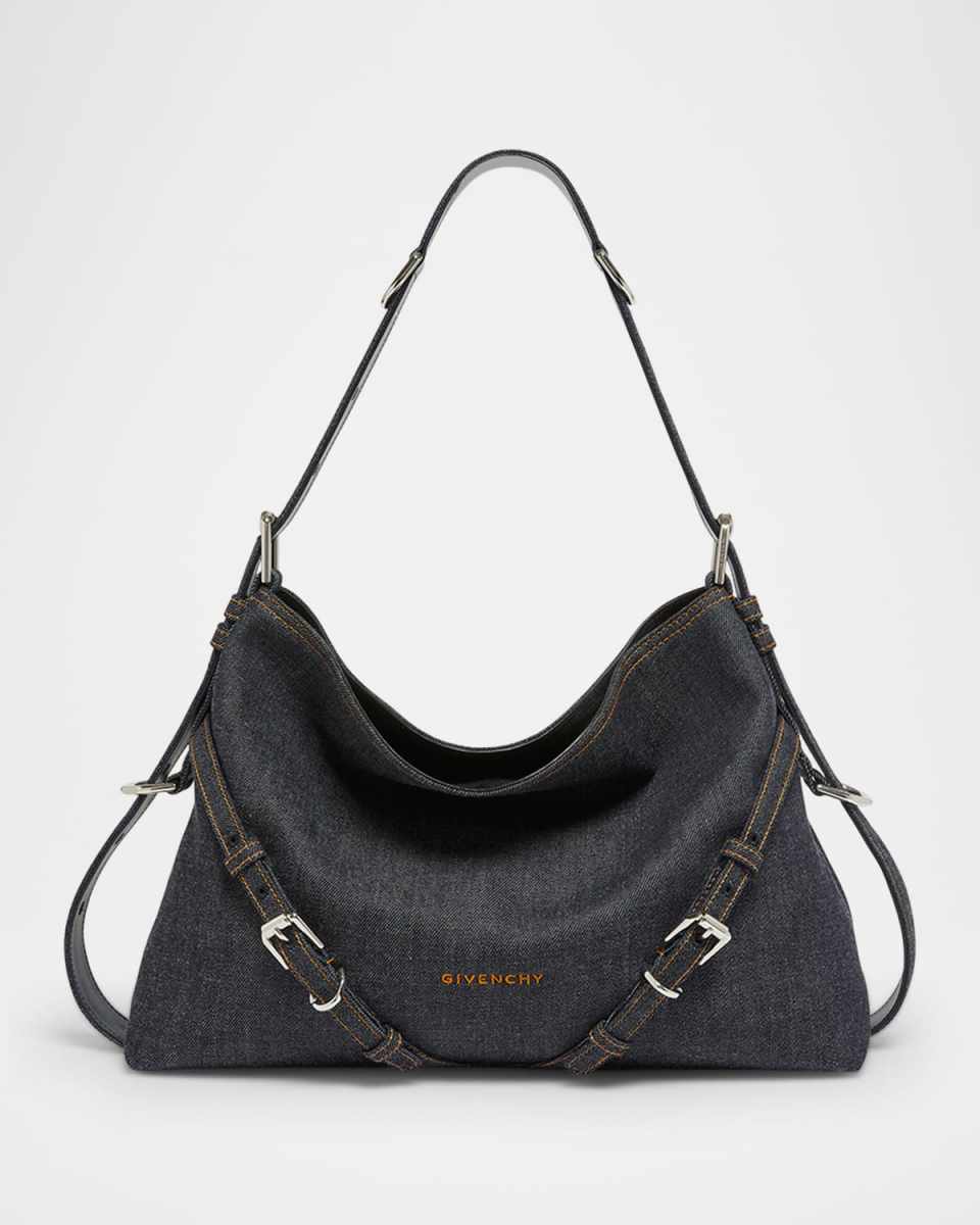 Voyou Medium Shoulder Bag in Denim